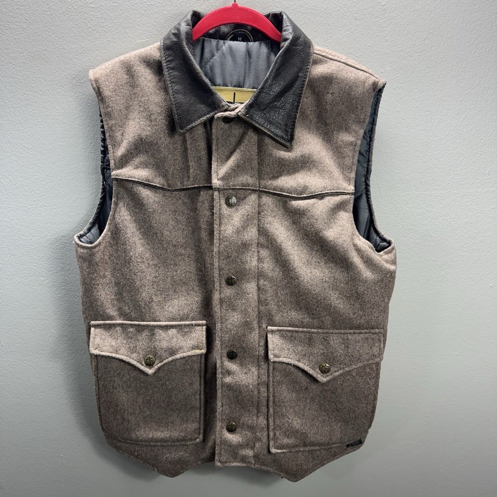 STS Ranchwear The Lariat Wool Vest with Leather Collar Size M